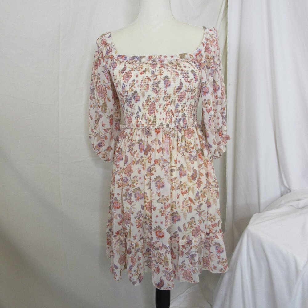Secret Mission Dress Floral Bohemian Short Georgette Greenport Boutique Size XS